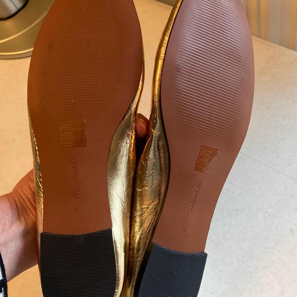 Madewell Metallic Gold Ballet Flats - Picture 3 of 7